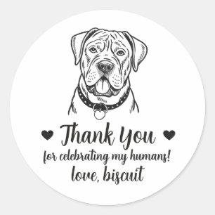 Custom Cane Corso Dog Wedding Favour Stickers