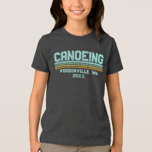 Custom Canoeing Lover Canoe Location Date Name Tri-Blend Shirt