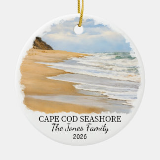 Custom Cape Cod National Seashore, Massachusetts Ceramic Tree Decoration