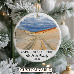Custom Cape Cod National Seashore, Massachusetts Ceramic Tree Decoration