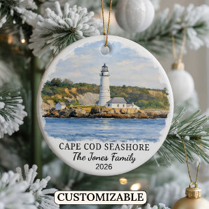 Custom Cape Cod National Seashore, Massachusetts Ceramic Tree Decoration