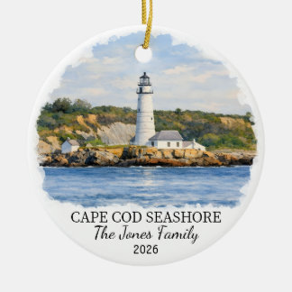 Custom Cape Cod National Seashore, Massachusetts Ceramic Tree Decoration