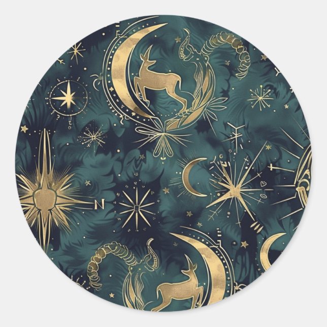 Custom Capricorn Stationary Stickers (Front)