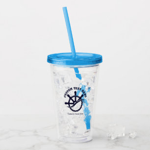 Custom Captain Boat Nautical Gift Acrylic Tumbler