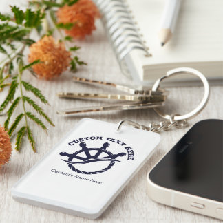 Custom Captain Boat Nautical Gift Key Ring