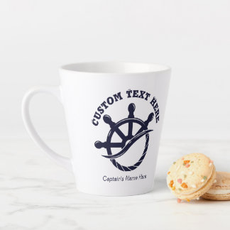 Custom Captain Boat Nautical Gift Latte Mug