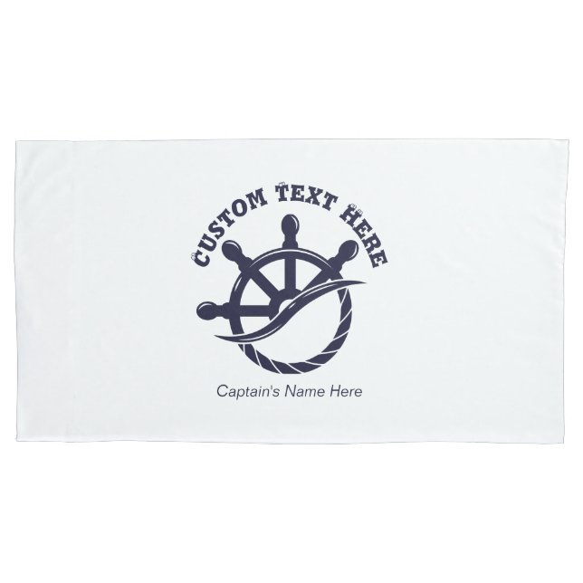 Custom Captain Boat Nautical Gift Pillowcase (Front)