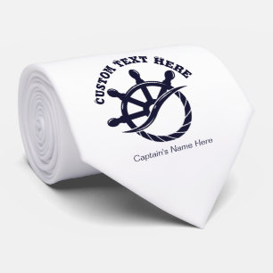 Custom Captain Boat Nautical Gift Tie