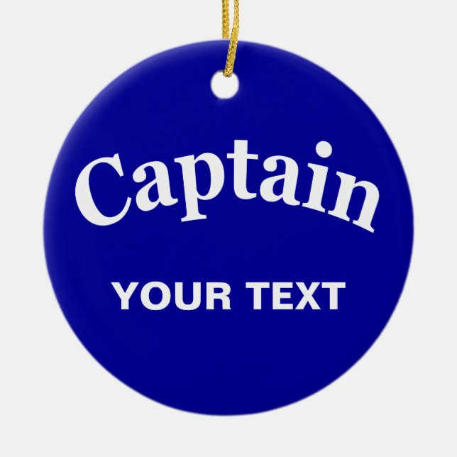 CUSTOM CAPTAIN CERAMIC TREE DECORATION (Front)