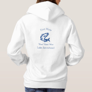 Custom Captains name with jumping fish Monogrammed Hoodie