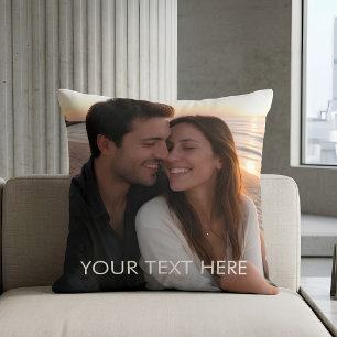 Custom Caption Double Sided Photo Cushion