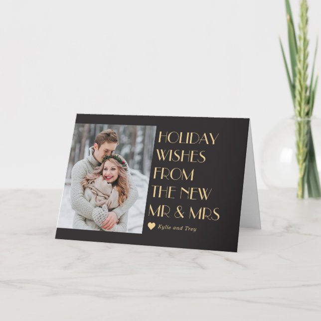 Custom Caption Editable Colour Modern Holiday Card (Front)