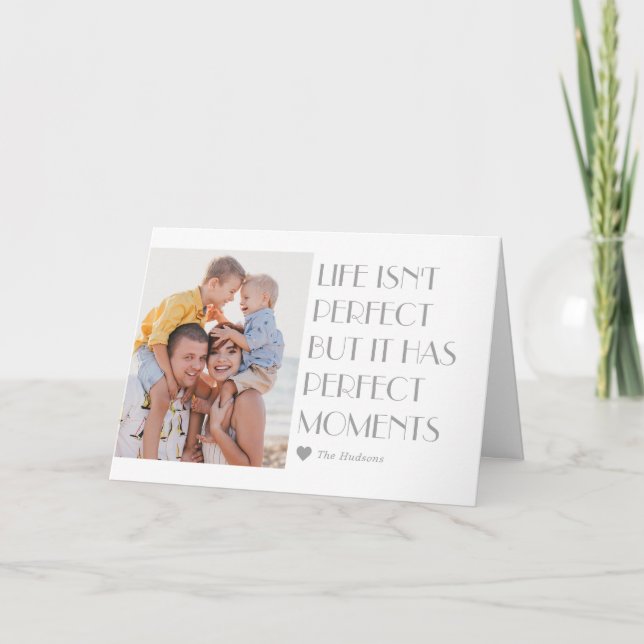 Custom Caption Editable Colour Modern Holiday Card (Front)