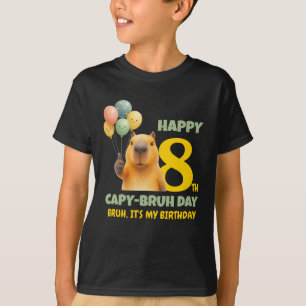 Custom Capybara HAPPY CAPYBRUH DAY 8th Birthday T-Shirt