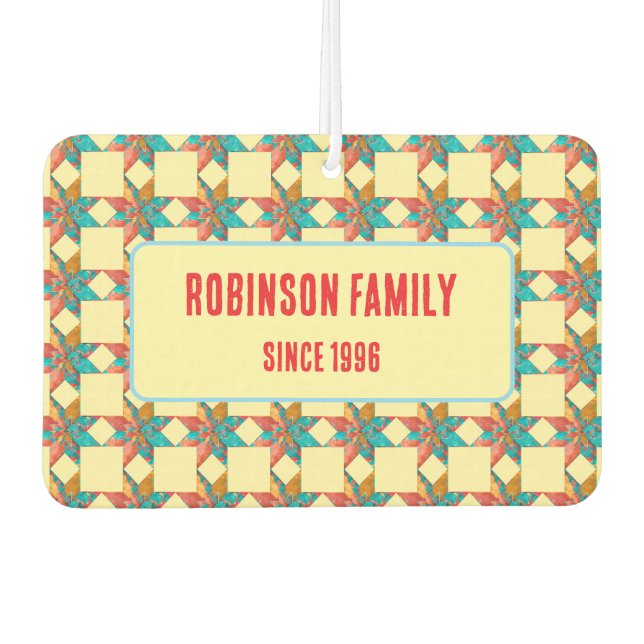 Custom Car accessories patchwork quilt gift ideas Air Freshener (Front)