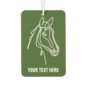 Custom car air freshener with horse silhouette