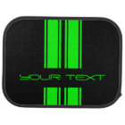 Custom Car Floor Mats - Stripe Type Lime