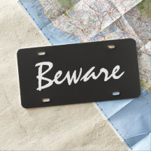 Custom Car License Plate - Beware