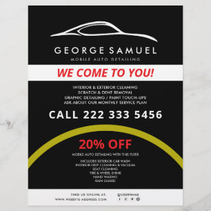 Custom Car Repair & Modern Auto Detailing Flyer
