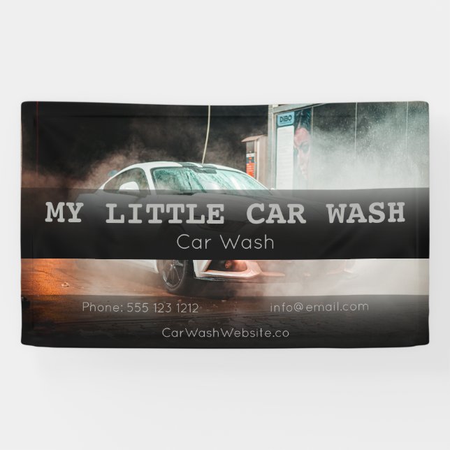 Custom Car Wash Business Banner (Horizontal)