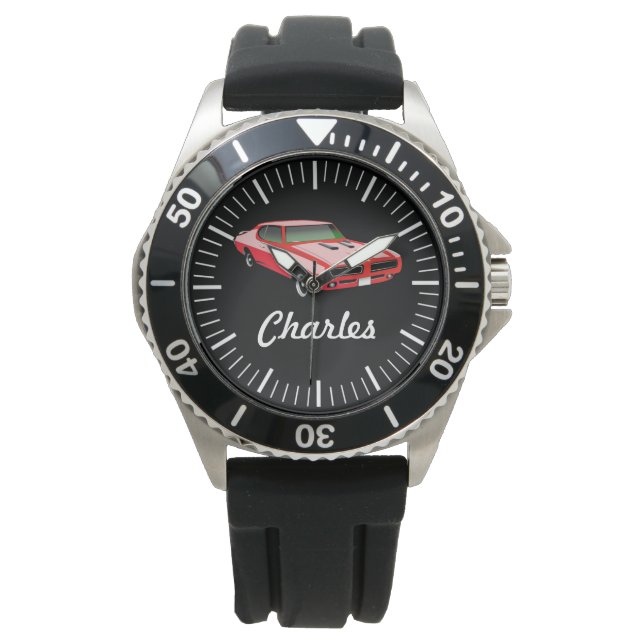 Custom Car Watch - Muscle Car Red (Front)