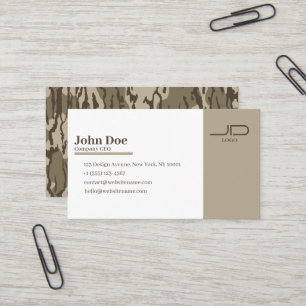 Custom Card with Bottomlands Camo Print Back