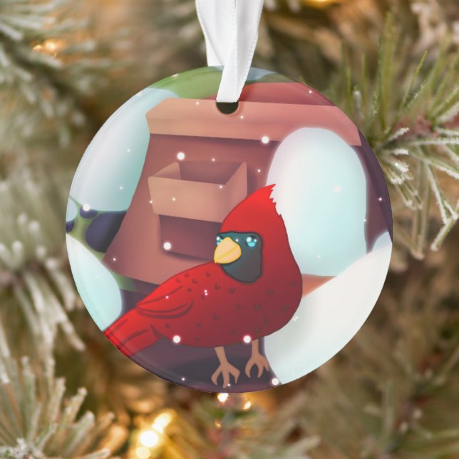 Custom Cardinal Christmas Family Ornament (Tree)