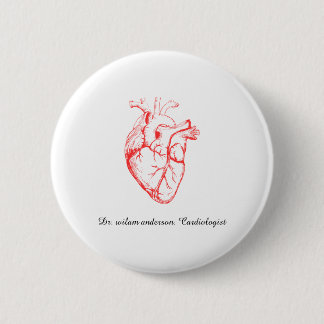 Custom Cardiologist Heart Anatomy Art 6 Cm Round Badge