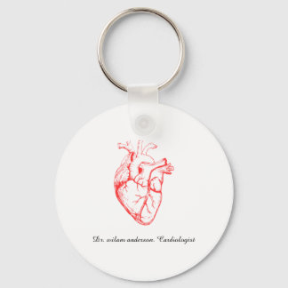 Custom Cardiologist Heart Anatomy Art Key Ring