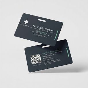 Custom Cardiologist ID Badge   Doctor Photo