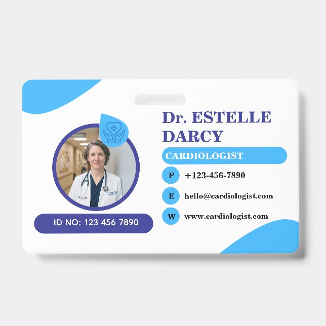Custom Cardiologist ID Badges Personalised (Front)