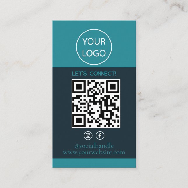Custom Cards Modern, Social Media QR  (Front)