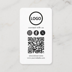 Custom Cards, Social Media QR Code Black Busin Business Card