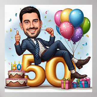 "Custom caricature – Send your photo for design Poster