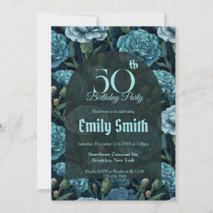 Custom Carnation Sparkle Happy Birthday Invitation
