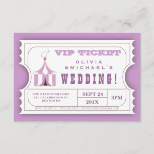 CUSTOM Carnival Admission Ticket for Wedding Invitation