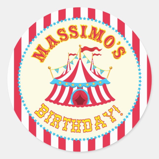 Custom Carnival Sticker with Custom name Massimo (Front)