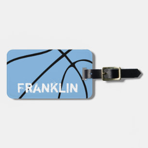 Custom Carolina Blue Basketball Luggage Tags