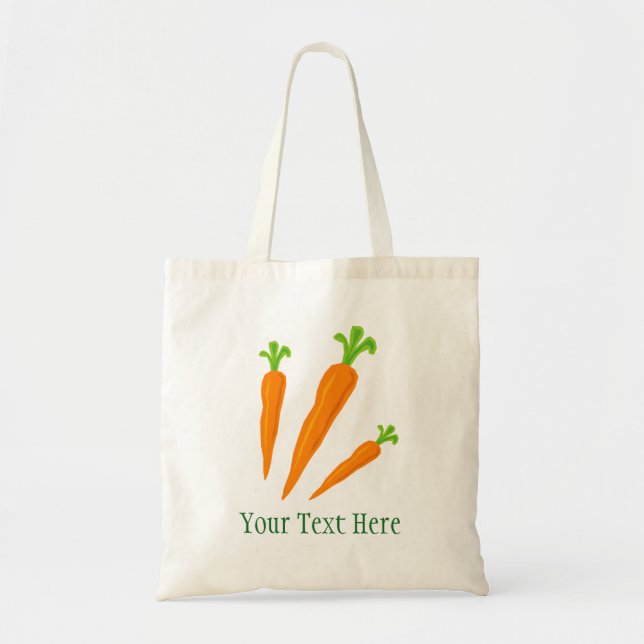 Custom carrot vegetable grocery shopping tote bag (Front)