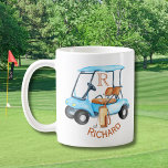 Custom Cart Clubs Monogram Name  Coffee Mug<br><div class="desc">Custom Cart Clubs with name and monogrammed golf ball --This is a great gift for all golf lovers -- simple and classic. Personalise it with your/his initials/monogram. If you have any design questions or a special request,  please send an email to: charmdesignstudio@rcn.com</div>