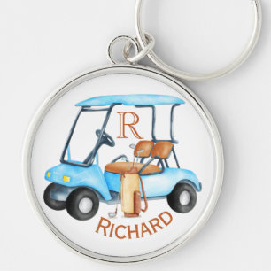 Custom Cart Clubs Monogram Name  Key Ring
