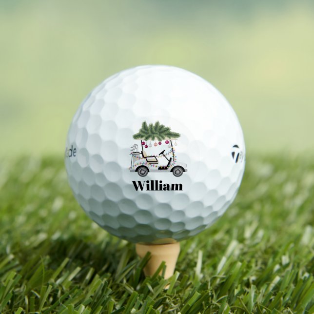 Custom Cart Name Golf Balls Christmas Golfer (Insitu Tee)