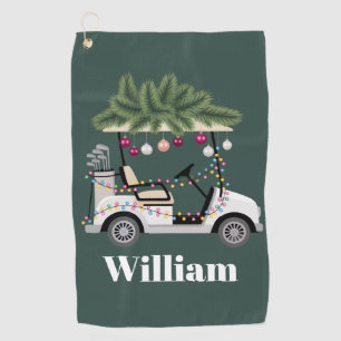 Custom Cart Name Golf Balls Christmas Golfer Towel
