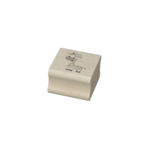 Custom Cartoon Baby Boy Giraffe Rubber Stamp