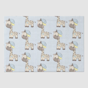 Custom Cartoon Baby Boy Giraffe Tissue Paper