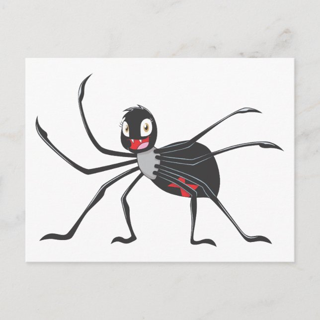 Custom Cartoon Black Widow Spider Shirt Postcard (Front)