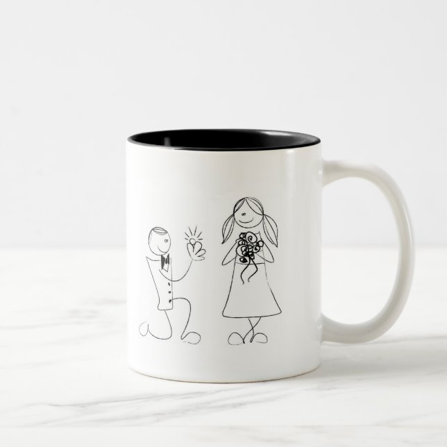 Custom Cartoon Couple Wedding/Engagement  Mug (Right)