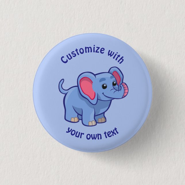 Custom Cartoon Elephant 3 Cm Round Badge (Front)
