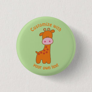 Custom Cartoon Giraffe 3 Cm Round Badge