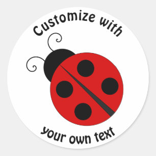 Custom Cartoon Ladybug Classic Round Sticker